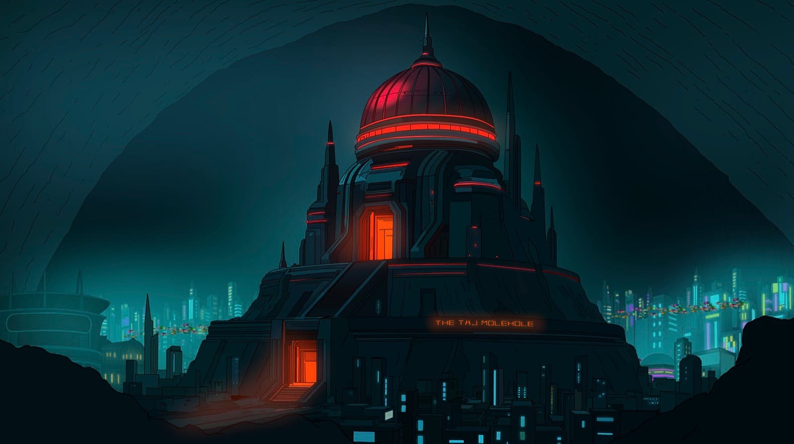 The Golden Cobra background art showing the Taj Molehole